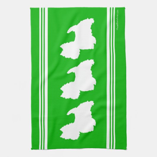 Westie-Silhouette über Grün Handtuch (Vertikal)