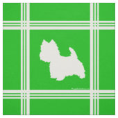 Westie-Silhouette über Grün Stoff (Muster)