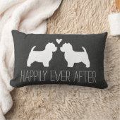 Westie Silhouetten mit Herzen und Text Lendenkissen (Decke)