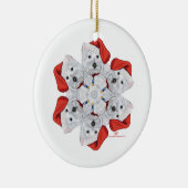 Westie Snowflake Keramikornament (Rechts)