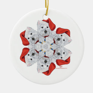Westie Snowflake Keramikornament