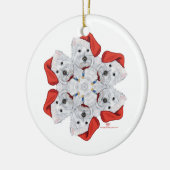 Westie Snowflake Keramikornament (Links)