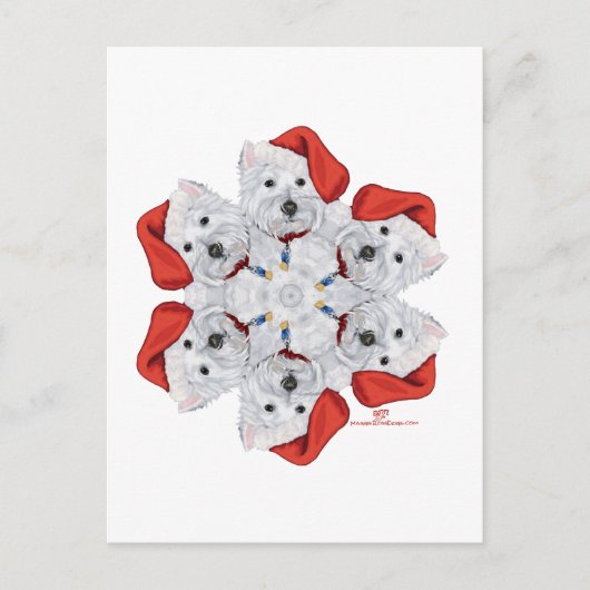 Westie Snowflake Postkarte (Vorderseite)