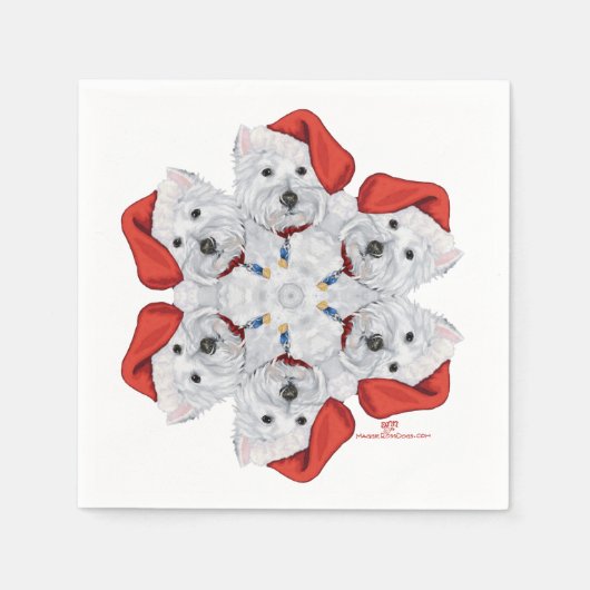 Westie Snowflake Serviette (Vorderseite)