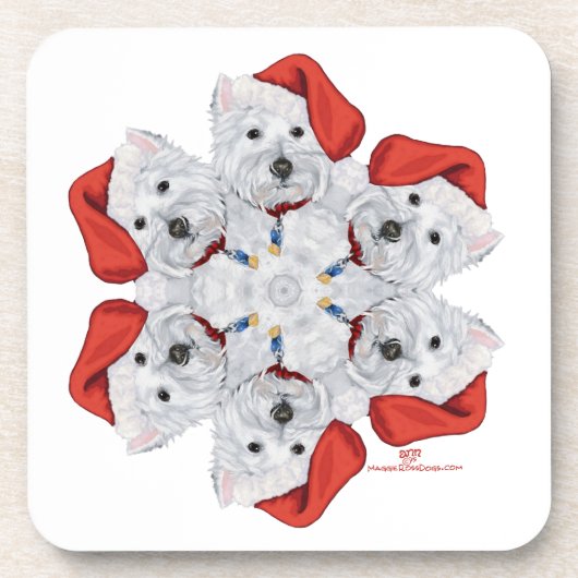 Westie Snowflake Untersetzer (Vorderseite)