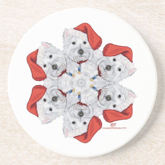 Westie Snowflake Untersetzer (Vorne)