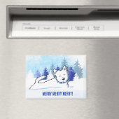 Westie Snowploe Winterhund Magnet (In Situ (Geschirrspüler))