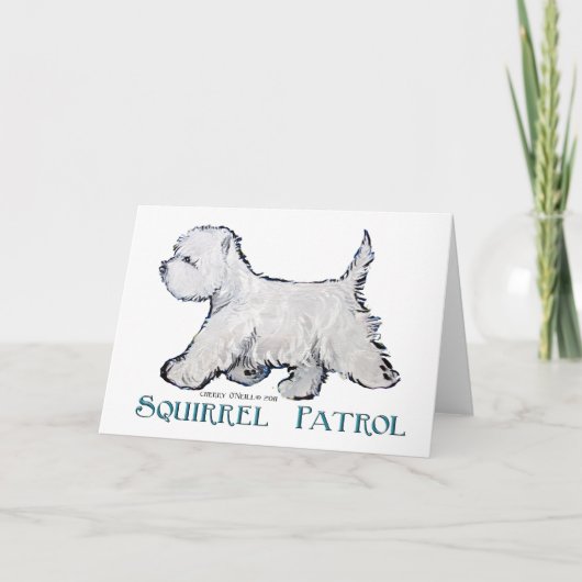 Westie Squirrel Patrol Karte (Vorderseite)