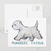 Westie Squirrel Patrol Postkarte (Vorne/Hinten)