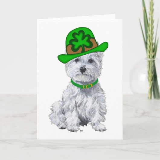 Westie St Patricks Day Karte (Vorderseite)
