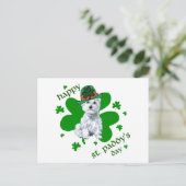 Westie St Patricks Day Postkarte (Stehend Vorderseite)