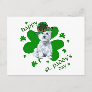 Westie St. Patrick's Day Postkarte