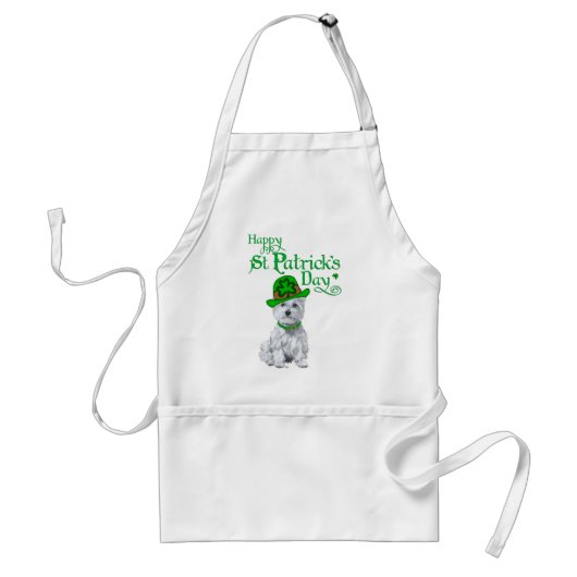 Westie St Patricks Day Schürze (Vorne)