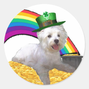 Westie St Patricks Stickers