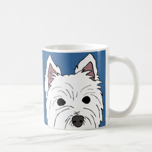 Westie stellen Tasse gegenüber