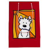 Westie Sunshine KiniArt Geschenktasche Mittlere Geschenktüte (Rückseite)