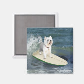 Westie Surfer Magnet (Vorderseite/Rückseite)