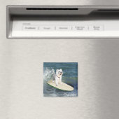 Westie Surfer Magnet (In Situ (Geschirrspüler))