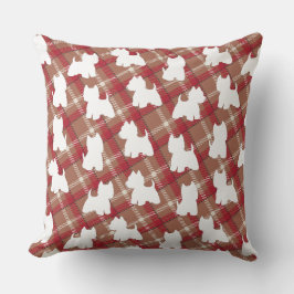 Westie tartan cushion kissen