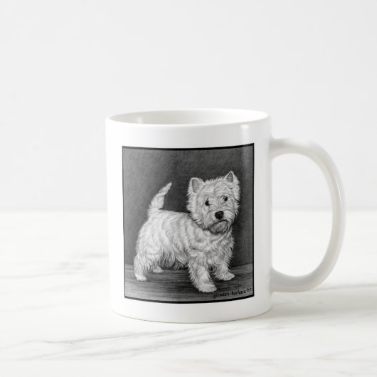 Westie Terrier Art von Glenda S. Harlan Kaffeetasse (Rechts)