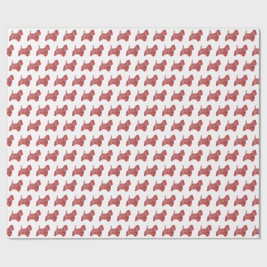 Westie Terrier Christmas Dog Niedliche Silhouette Geschenkpapier (Flach)