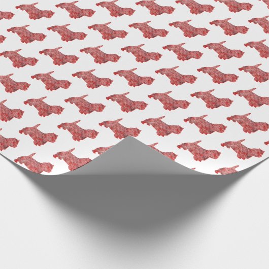 Westie Terrier Christmas Dog Niedliche Silhouette Geschenkpapier (Ecke)