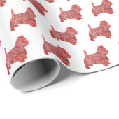Westie Terrier Christmas Dog Niedliche Silhouette Geschenkpapier (Rolleneckpunkt)