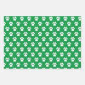 Westie Terrier Dog Silhouette Green Merry Woofmas Geschenkpapier Set (Vorderseite 2)
