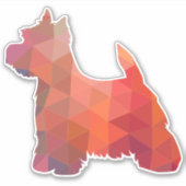 Westie Terrier Geometric Pattern Silhouette Aufkleber (Vorderseite)