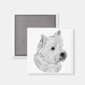 Westie Terrier Magnet (Vorderseite/Rückseite)