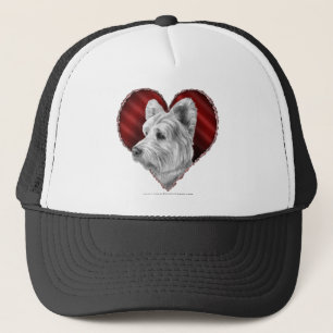 Westie Terrier mit Herzen Truckerkappe