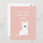 Westie Terrier Personalisiert Dog Name Postcard Postkarte (Vorne/Hinten)
