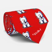Westie Terrier Red Neck Tie Krawatte (Gerollt)