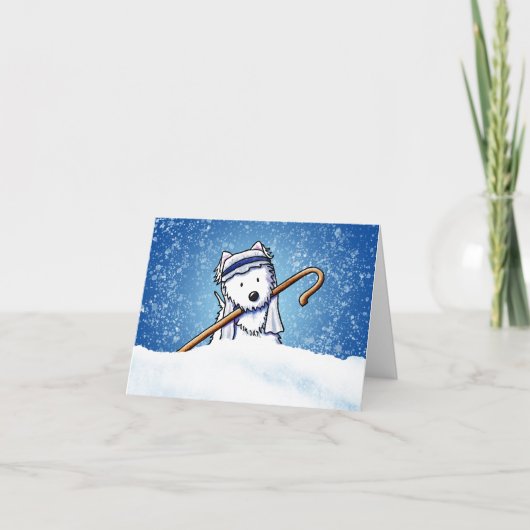 Westie Terrier Shepherd Christmas Note Card Dankeskarte (Vorderseite)