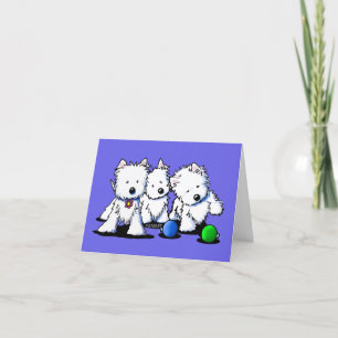 Westie Terrier Trio Christmas Cards Feiertagskarte