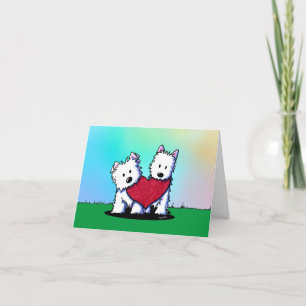 Westie Terriers Valentine Feiertagskarte