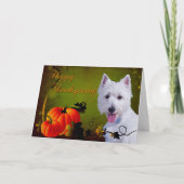 Westie Thanksgiving Feiertagskarte (Vorderseite)