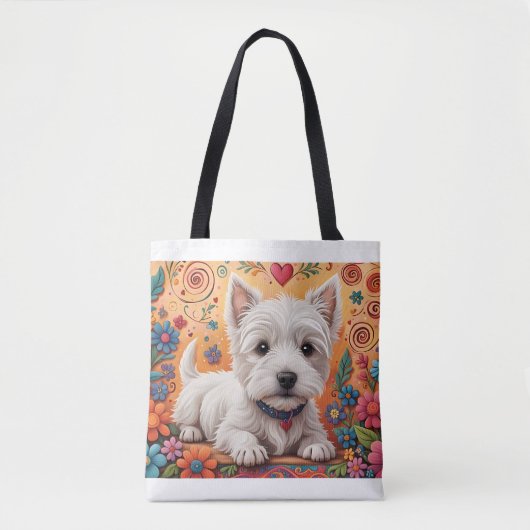 Westie Tote Bag Tasche (Vorderseite)