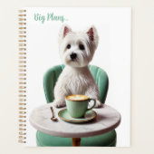 Westie trinkt Latte Planner Planer (Vorderseite)