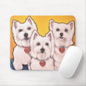 Westie Trio Mousepad (Mit Mouse)
