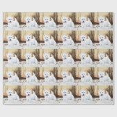 Westie Twilight Schnee Geschenkpapier (Flach)