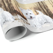 Westie Twilight Schnee Geschenkpapier (Rolleneckpunkt)