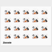 Westie und Scottie Halloween Runder Aufkleber (Blatt)
