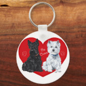 Westie und Scottie Valentine Schlüsselanhänger (Vorderseite)