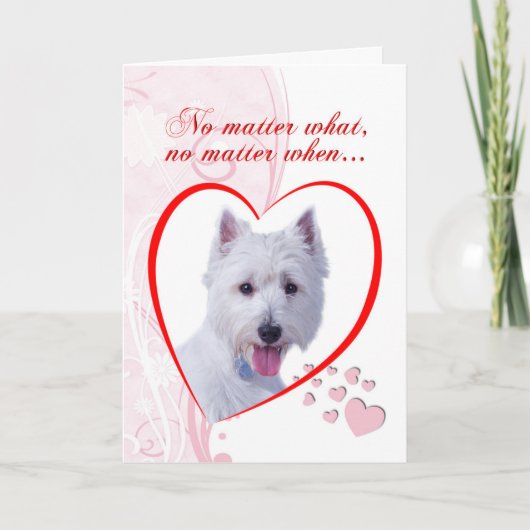 Westie Valentine Feiertagskarte (Vorderseite)