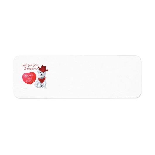 Westie Valentine Return Address Label (Vorne)