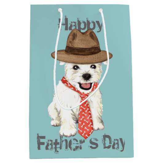 Westie Vater Mittlere Geschenktüte (Vorderseite)