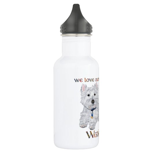 Westie Vatertag Edelstahlflasche (Links)