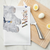 Westie Vatertag Küchentuch (Viertel Falte)