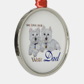 Westie Vatertag Ornament Aus Metall (Rechts)